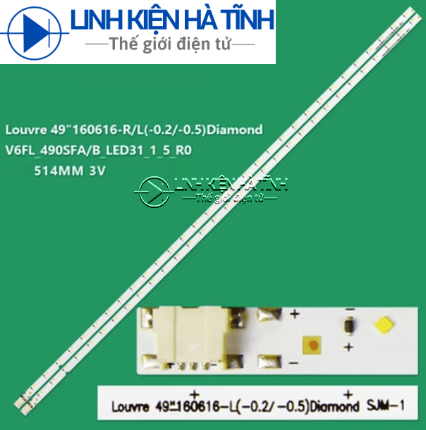 Bộ THANH LED TIVI SAMSUNG UA49K5100 UA49K5300 49K5100 49K5300 MỚI 100%, BỘ 2 THANH TRÁI VÀ PHẢI L020